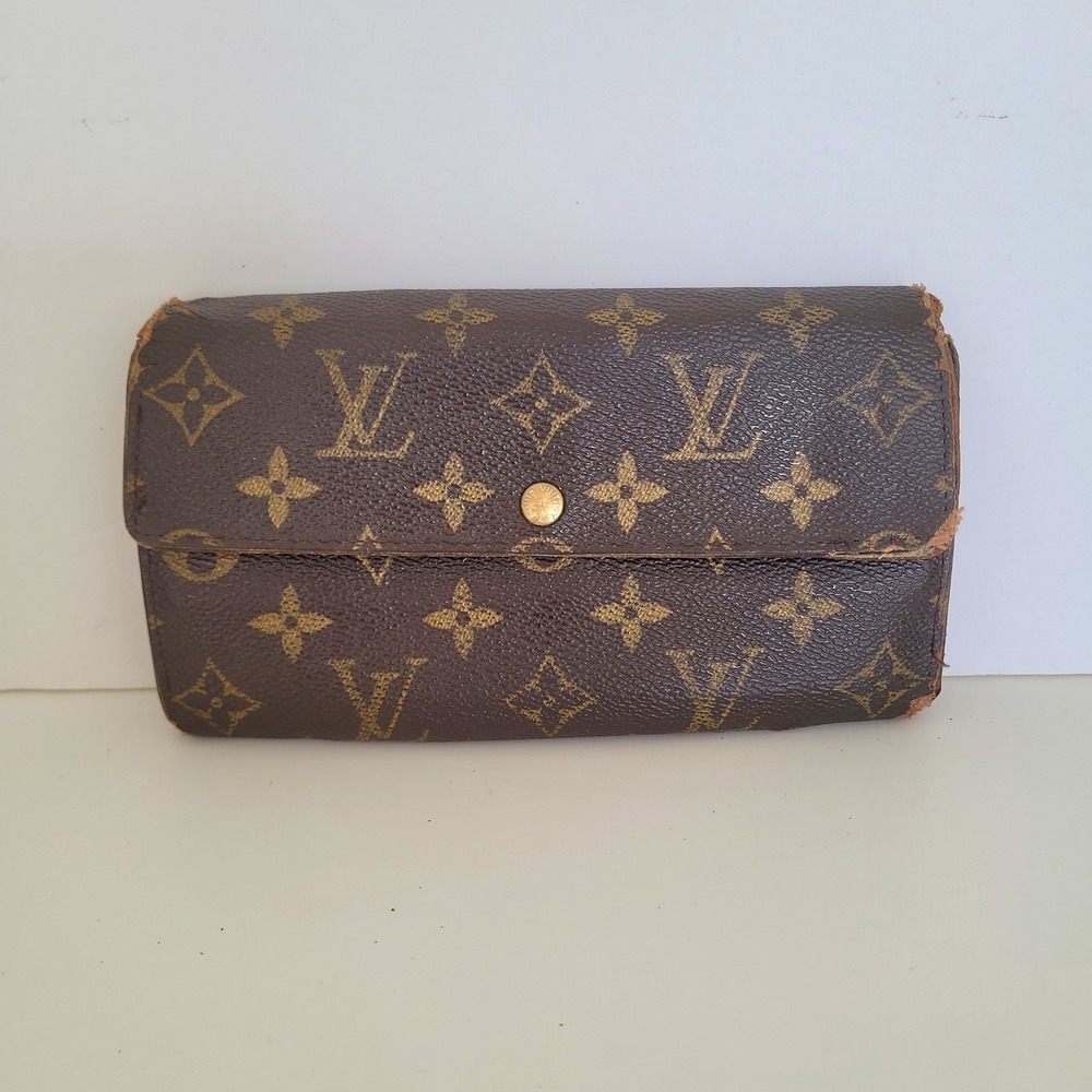 Louis Vuitton Sarah Wallet Monogram Canvas Brown Long Envelope Wallet France